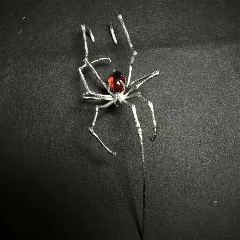 Crimson Spider Ear Ring