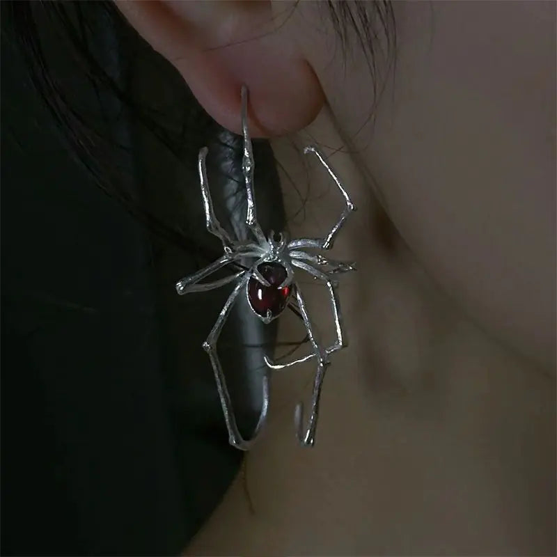 Crimson Spider Ear Ring