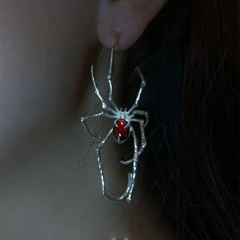 Crimson Spider Ear Ring