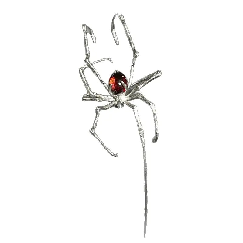 Crimson Spider Ear Ring