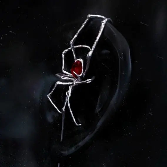 Crimson Spider Ear Ring
